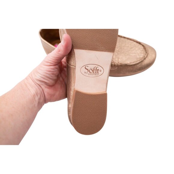 NWOB Sofft Krambay Loafers Comfort Shoes Sz 8 Rose Gold Metallic Arch Support - Picture 6 of 12